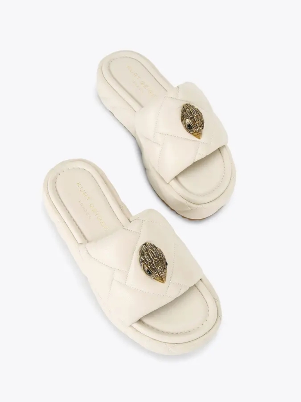 kensington puff sandal-Kurt Geiger Ivory Quilted